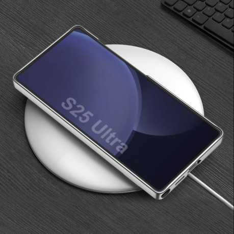 Протиударний чохол GKK Triumph Ultra-Thin Plain Leather для Samsung Galaxy S25 Ultra 5G - сірий