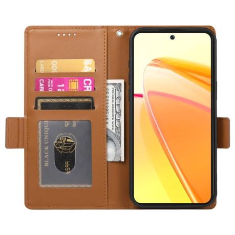 Чохол-книжка Side Buckle Magnetic Frosted Leather для OPPO Reno13 F /Reno13 FS 4G/5G - коричневий