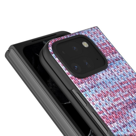 Противоударный чехол Black Frame PU Leather Full Coverage для Google Pixel 9 Pro Fold - фиолетовый