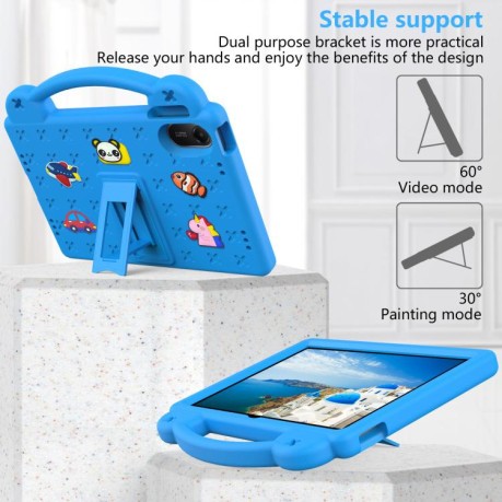 Противоударный чехол EVA Handle Kickstand Children для Xiaomi Redmi Pad 2 11 2025 - голубой