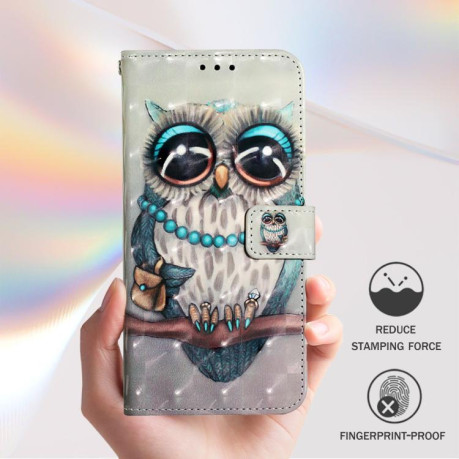 Чехол-книжка 3D Painting для Realme 14 Pro+ 5G - Owl