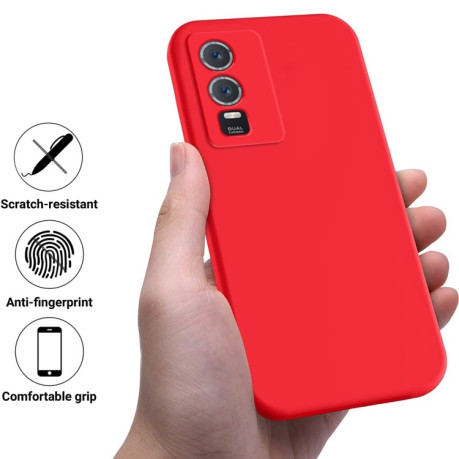 Силіконовий чохол Solid Color Liquid Silicone на Vivo Y76 5G/Y76s - червоний