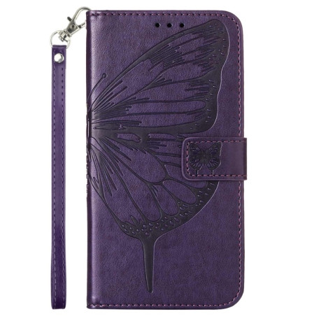 Чехол-книжка Embossed Butterfly для Xiaomi 12 Lite - темно-фиолетовый