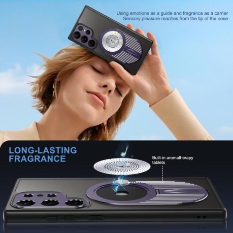 Протиударний чохол Heat Dissipation Aromatherapy MagSafe Holder  для Samsung Galaxy S25 Ultra 5G - фіолетовий