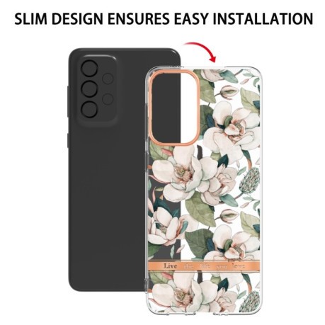Противоударный чехол Flowers and Plants Series для Samsung Galaxy A33 5G - Green Gardenia