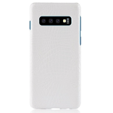 Ударопрочный чехол Crocodile Texture на Samsung Galaxy S10 /G973-белый