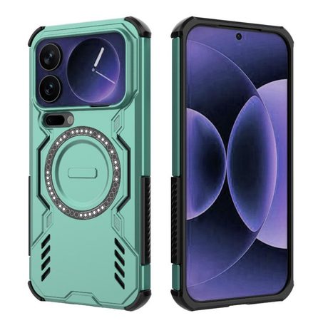 Противоударный чехол Butterfly Armor с MagSafe для Xiaomi 17 Pro Max 5G — светло-зелёный