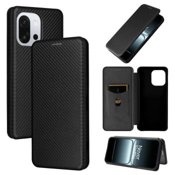 Чехол-книжка Carbon Fiber Texture на OnePlus 13T - чорний
