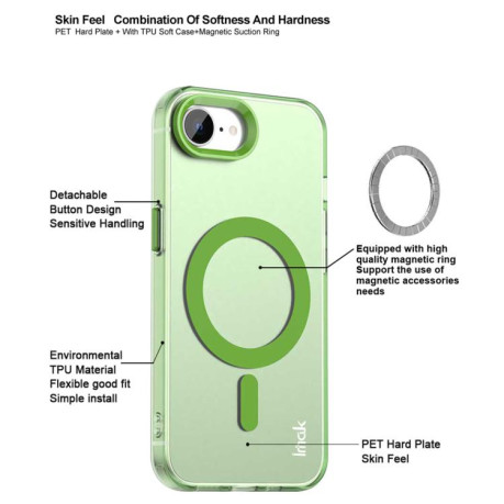 Противоударный чехол IMAK Candy Series Shockproof MagSafe для iPhone 16e - красный