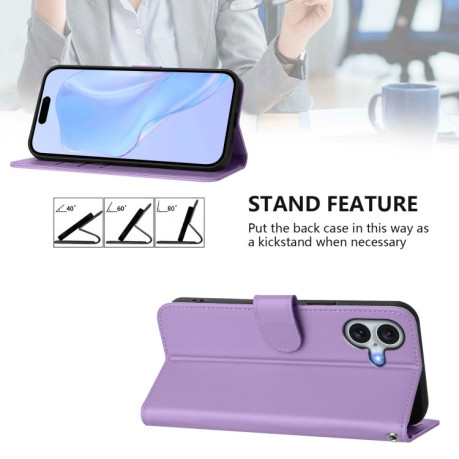 Чехол-книжка Skin Feel S-type для iPhone 16 Plus - фиолетовый