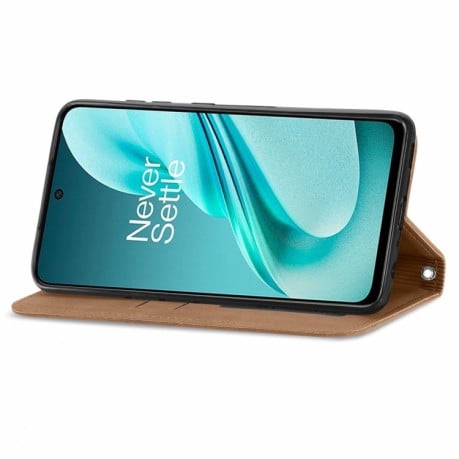 Чохол-книжка Retro Skin Feel Business Magnetic для OnePlus Nord N30 SE - коричневий