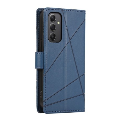 Чехол-книжка противоударная PU Genuine Leather Texture Embossed Line для Samsung Galaxy A35 - синий