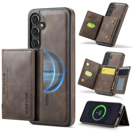 Чохол MAGKING K2 Series з MagSafe RFID+кишенька на карт на Samsung Galaxy S25 FE 5G - кавовий