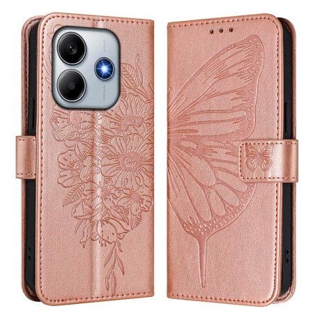 Чохол-книжка Embossed Butterfly для Xiaomi Poco M7 Pro 5G Global - золото