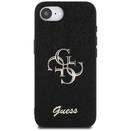 Оригінальний чохол Guess Big Metal Logo Fixed Glitter для iPhone 16e - black
