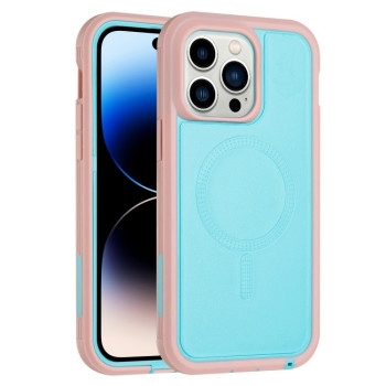 Протиударний чохол Defender Series XT MagSafe Magnetic Shockproof на iPhone 15 Pro Max -рожево-синій