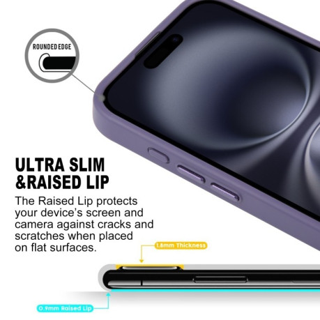 Чехол GEBEI Skin Feel MagSafe Magnetic для iPhone 16 - фиолетовый