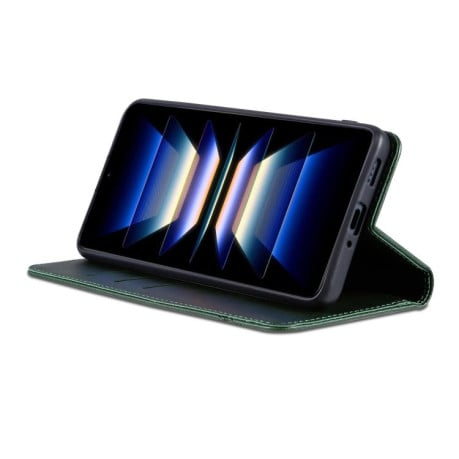 Чехол-книжка AZNS с фактурой Calf на Samsung Galaxy S25 FE 5G - зеленый