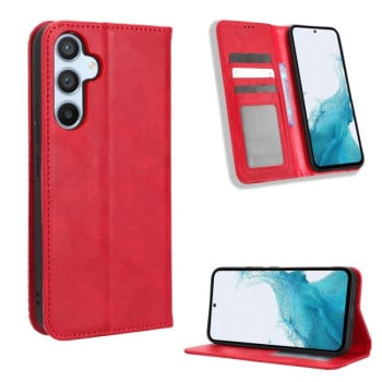 Чехол-книжка Magnetic Buckle Retro Crazy Horse Texture для Samsung Galaxy A54 5G - красный