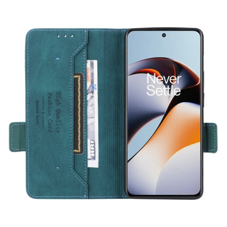 Чехол-книжка Magnetic Clasp Flip для OnePlus 11R / Ace 2 - зеленый
