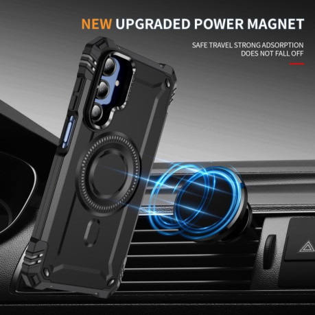 Противоударный чехол MagSafe Lens Holder PC Hybrid TPU для Samsung Galaxy A16 5G - черный
