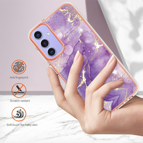 Противоударный чехол Electroplating IMD для Samsung Galaxy A15 5G - фиолетовый