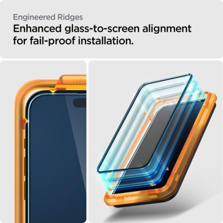 Комплект захисного скла Spigen Alm Glass Fc для iPhone 15 - Black