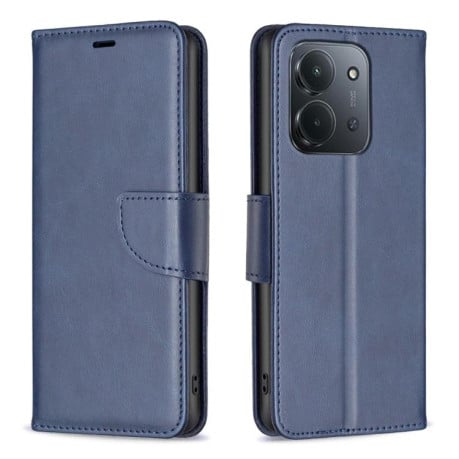 Чехол-книжка Lambskin Texture Pure Color на Xiaomi Redmi 15C 5G/4G EU 173mm/Poco C85 5G - синий