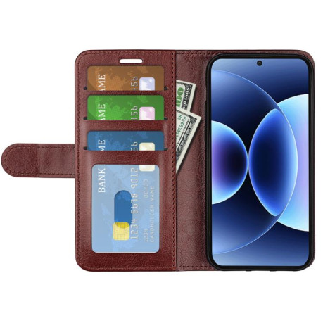 Чохол-книжка R64 Texture Single для Xiaomi 17 Pro — коричневий