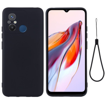 Силіконовий чохол Solid Color Liquid Silicone на Xiaomi Redmi 12C / 11A / Poco C55 - чорний
