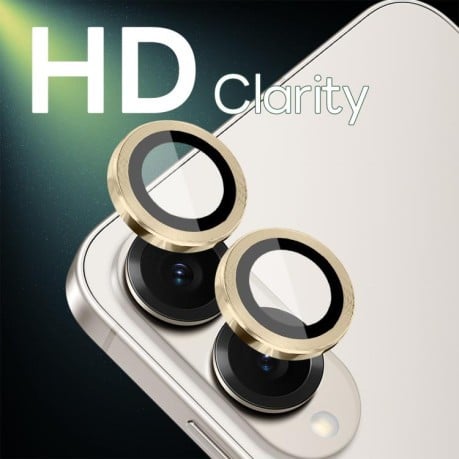 Защитное стекло на камеру NORTHJO Camera Lens Protector CD Metal Ring на Samsung Galaxy S25 Edge 5G - золотое