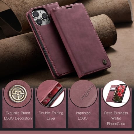 Чехол-книжка CaseMe-013 Multifunctional на  iPhone 16 Pro - красный