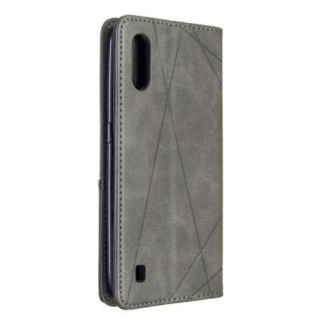 Чехол-книжка Rhombus Texture на Samsung Galaxy A01 - серый
