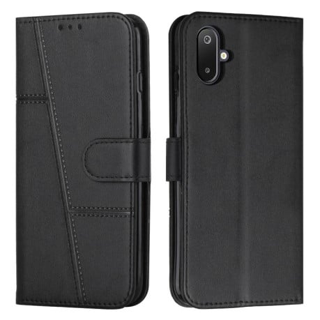 Чехол-книжка Stitching Calf Texture для Samsung Galaxy M06 5G - черный