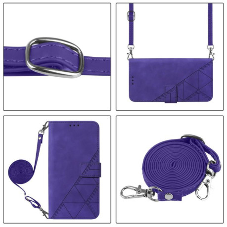 Чохол-книжка Crossbody 3D Embossed Flip Leather Xiaomi Redmi Note 14 4G 164.48mm - фіолетовий