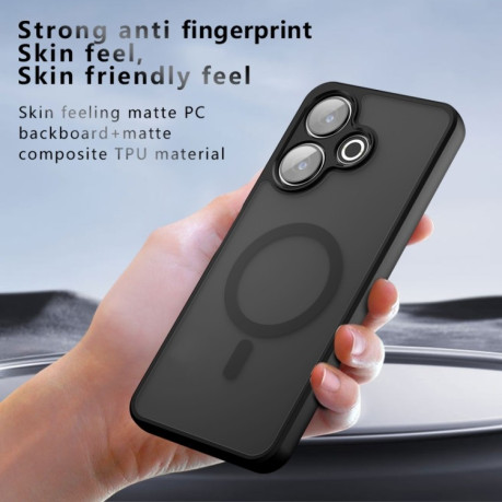 Противоударный чехол Armor Precise Hole PC Hybrid TPU для Xiaomi Poco M6 4G - черный