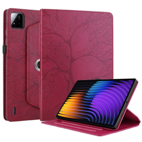 Чехол-книжка Tree Life Embossed Rotation Leather для Xiaomi Pad 7 / 7 Pro - красный