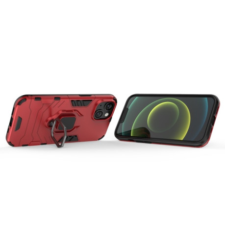 Противоударный чехол Magnetic Ring Holder на iPhone 14 - красный