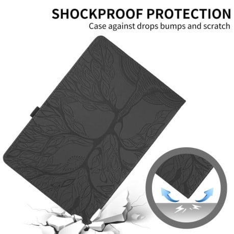 Чехол-книжка Tree Life Embossed Rotation Leather на Xiaomi Redmi Pad 2 SE 9.7 2026 — чёрный
