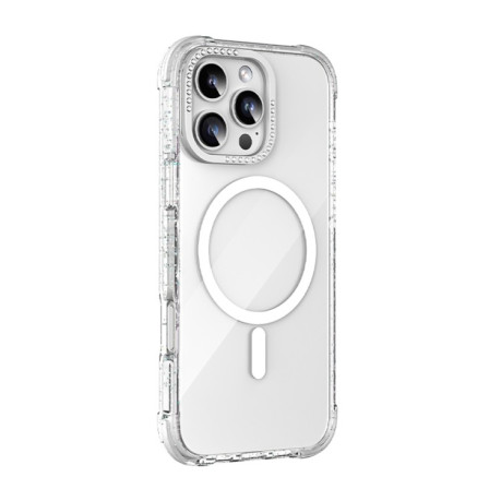 Противоударный чехол Mutural Blink Series Glitter Edge MagSafe Magnetic для iPhone 16 Pro - белый