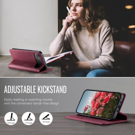 Чехол-книжка CaseMe 033 с фактурой Calf и защитой от сканирования RFID для iPhone Air — красный