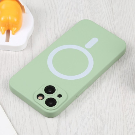 Противоударный чехол Liquid Silicone Full (Magsafe) для iPhone 15 Plus - зеленый