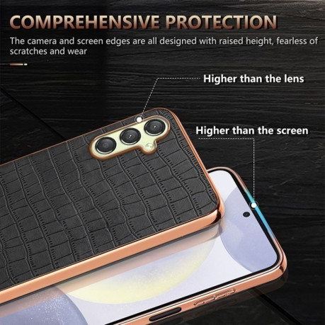 Чохол AZNS Electroplated Frame Crocodile Texture для Samsung Galaxy A16 5G - білий