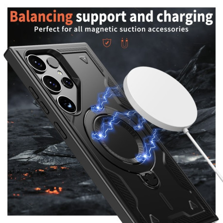 Протиударний чохол MagSafe Holder Armor PC Hybrid  для Samsung Galaxy S25 Ultra 5G - чорний