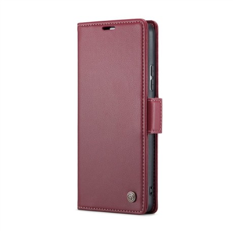 Чехол-книжка CaseMe 023 Butterfly Buckle Litchi Texture RFID Anti-theft Leather для Samsung Galaxy A54 5G - винно-красный