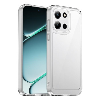 Противоударный чехол Colorful Acrylic Series с цветной силиконовой боковиной на OnePlus Nord 6 5G — прозрачный