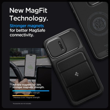 Оригинальный чехол Spigen Optik Armor Mag MagSafe для iPhone 15 Pro - Black