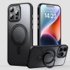 Ударозащитный чехол 360 Rotating MagSafe Magnetic Frosted на  iPhone 16 Pro - черный