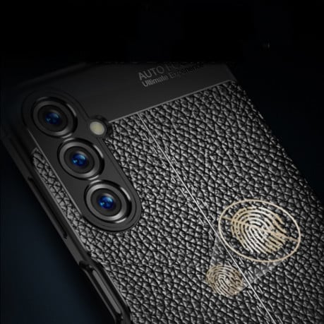 Противоударный чехол Litchi Texture для Samsung Galaxy M14 5G - синий