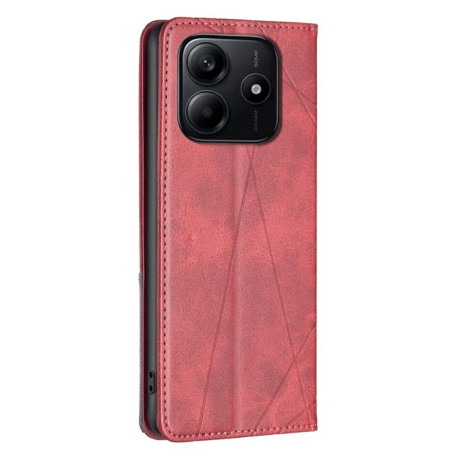 Чохол-книжка Rhombus Texture для Xiaomi Redmi Note 14 4G - червоний